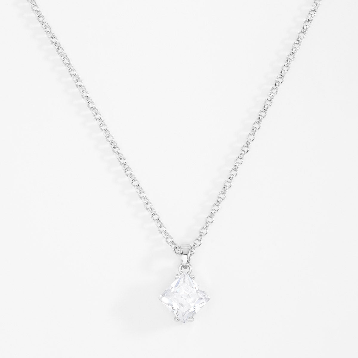 Nice & Bella Platinum Plated Necklace & Earrings with Post and Crystal Color Nice Stone