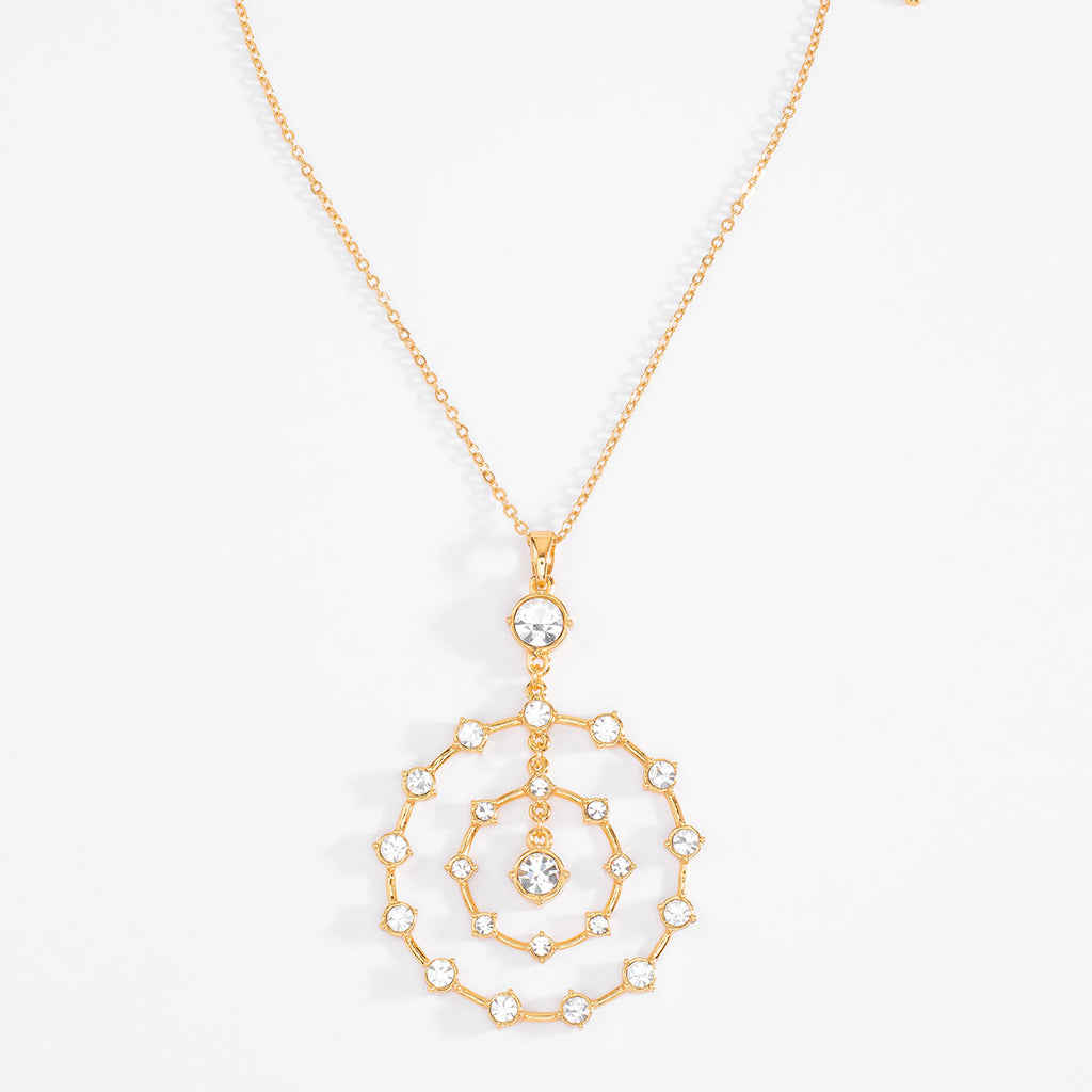 Nice & Bella Gold Plated Necklace & Earrings with Crystal Color Stones