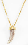 Nice & Bella Gold Plated Necklace with Tooth Gem