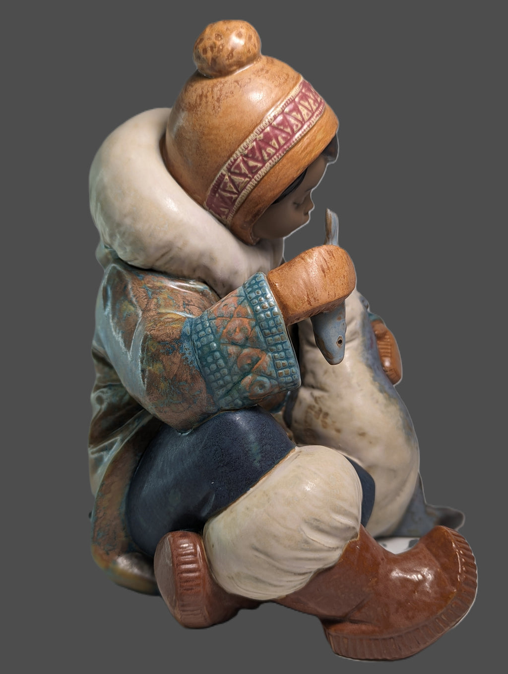 Lladro "Cold Weather Companions" Eskimo with Seal #12361