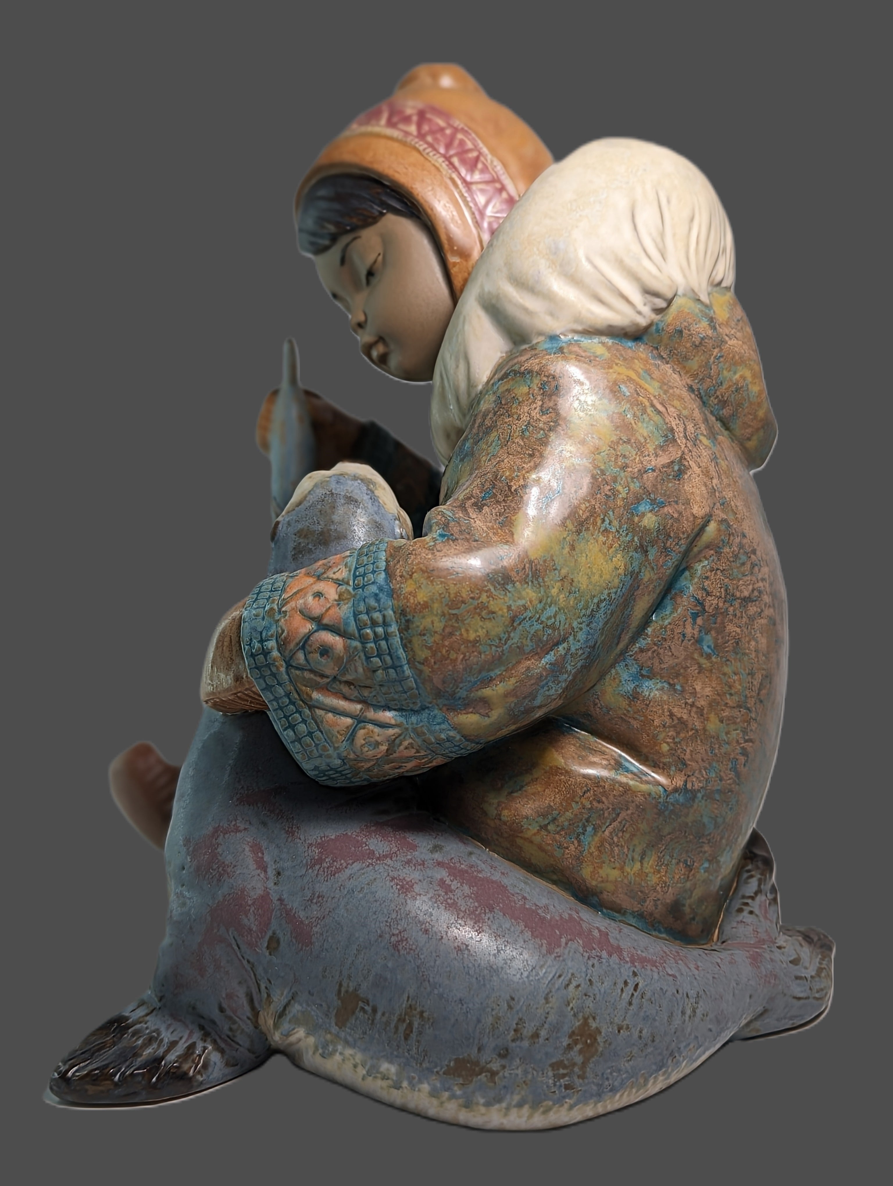 Lladro "Cold Weather Companions" Eskimo with Seal #12361
