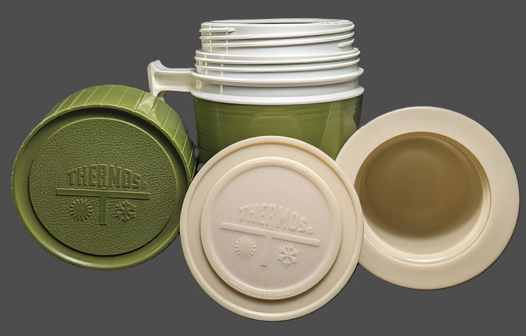 Vintage Thermos Model 7002 Insulated Hot Cold Vacuum Jar 10oz Container Green