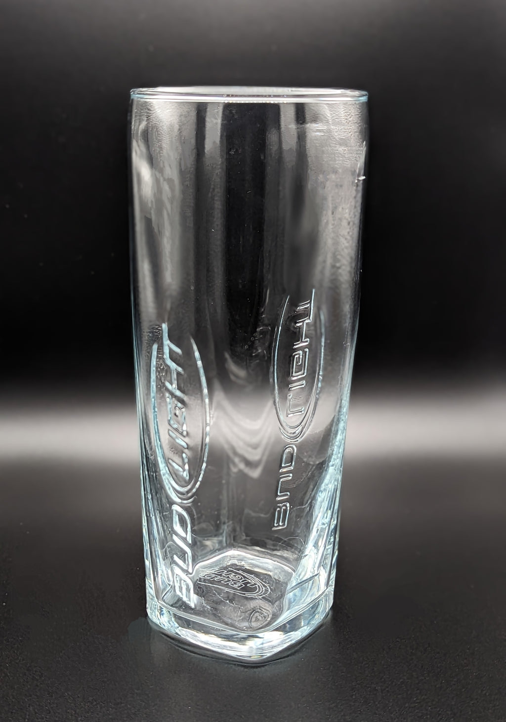 Set of 4 Bud Light Beer Clear Embossed Lager Pilsner Glasses 7" Tall