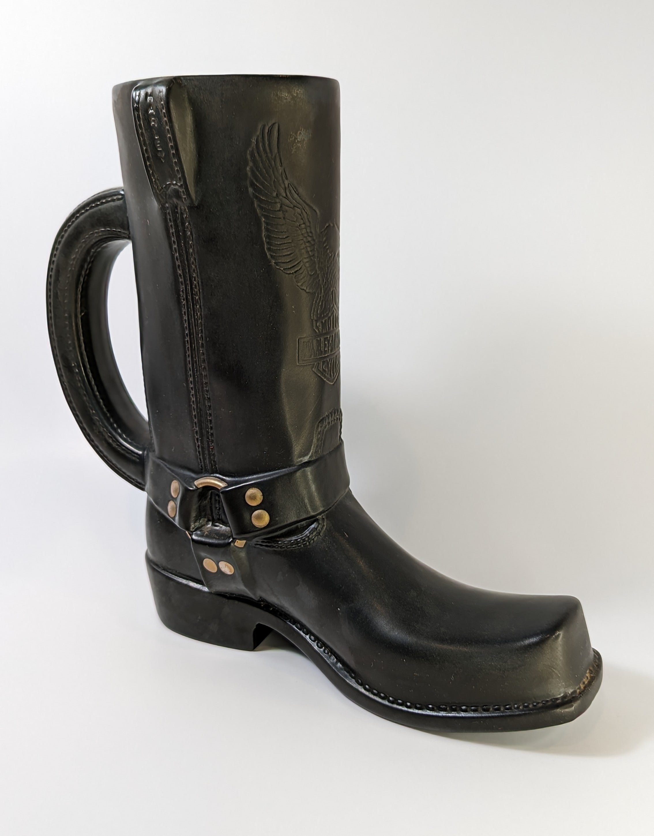 Harley-Davidson Black Boot Stein Mug Engineer of the Road Special Edition 1998