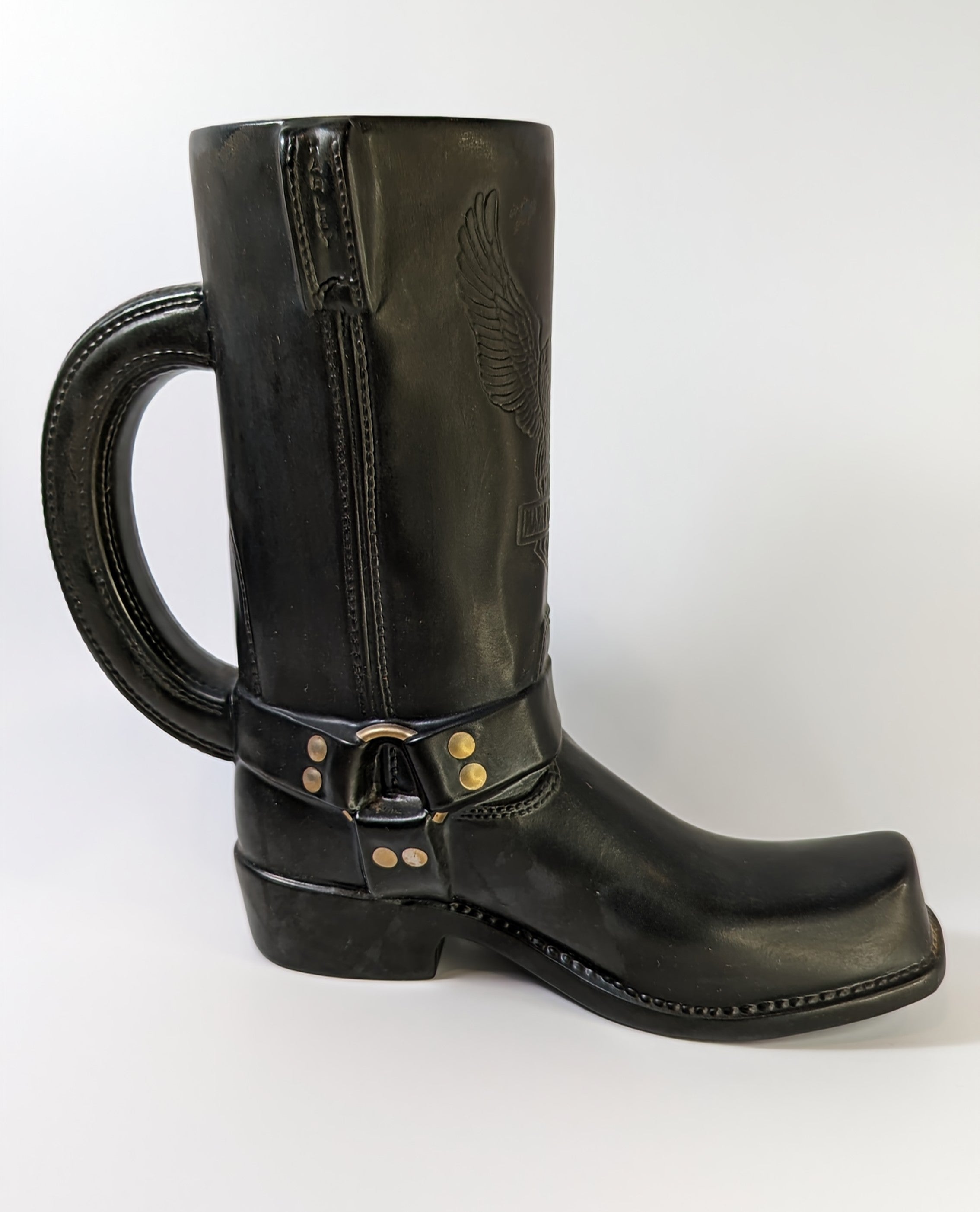 Harley-Davidson Black Boot Stein Mug Engineer of the Road Special Edition 1998