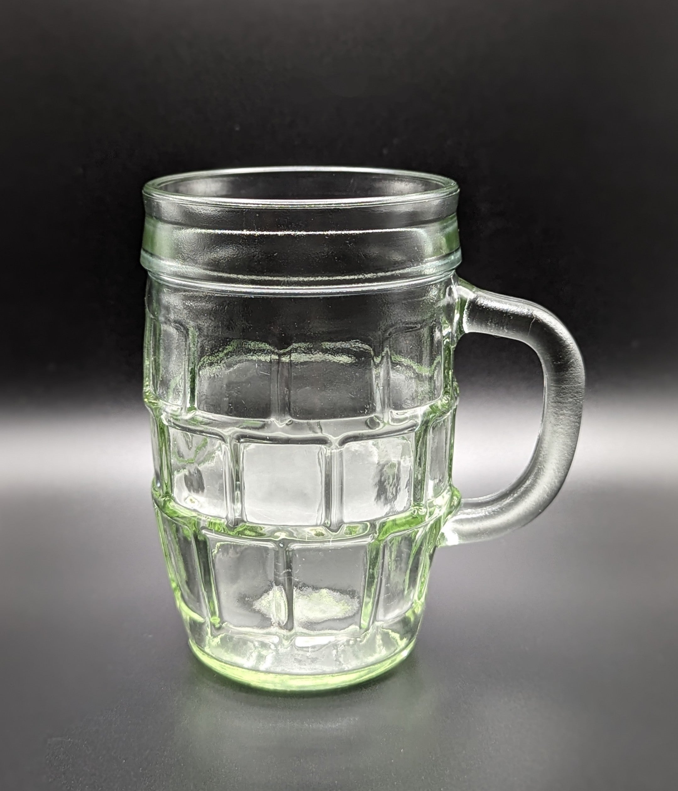 Vintage Light Green Block Pattern Barrel Mug