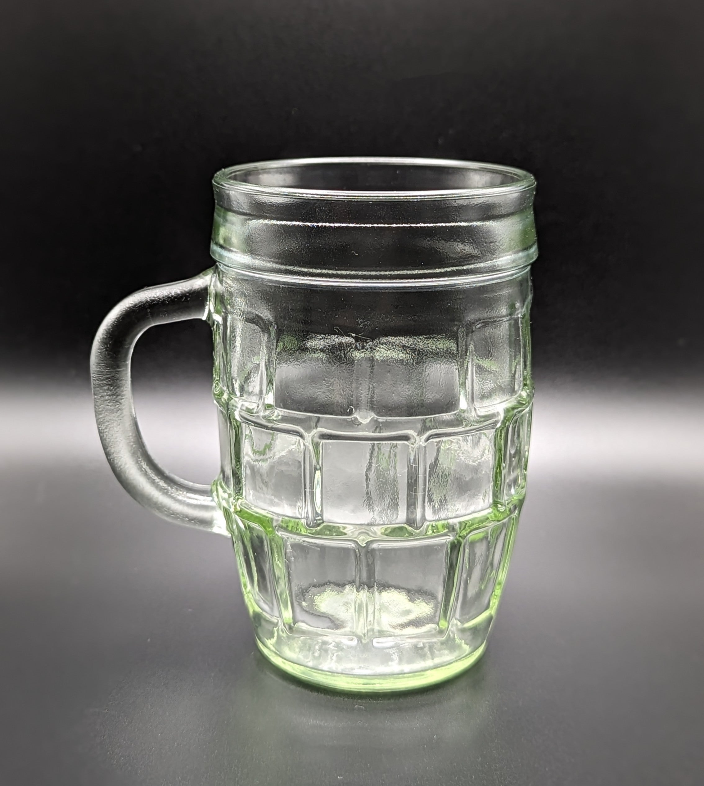 Vintage Light Green Block Pattern Barrel Mug