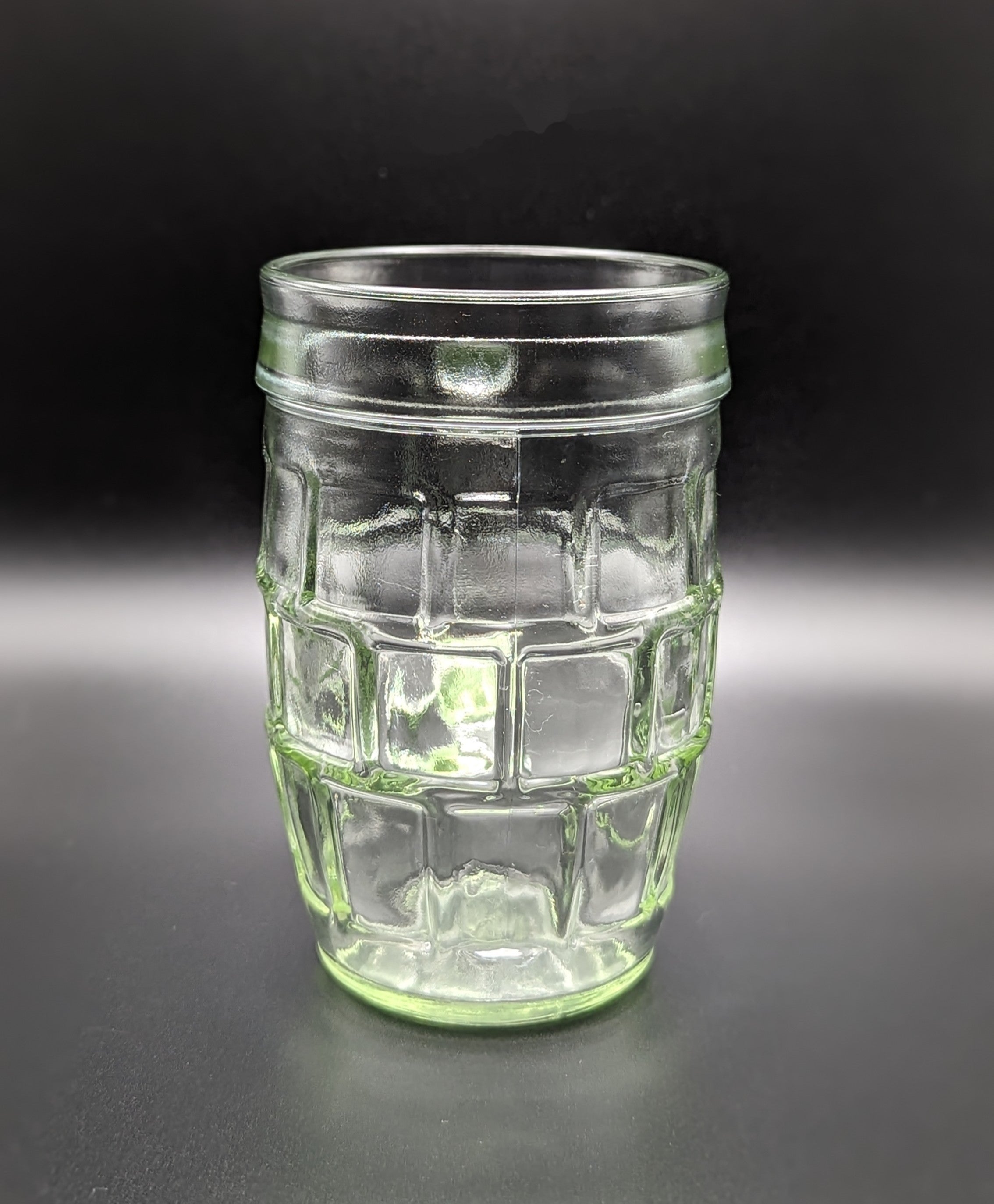 Vintage Light Green Block Pattern Barrel Mug