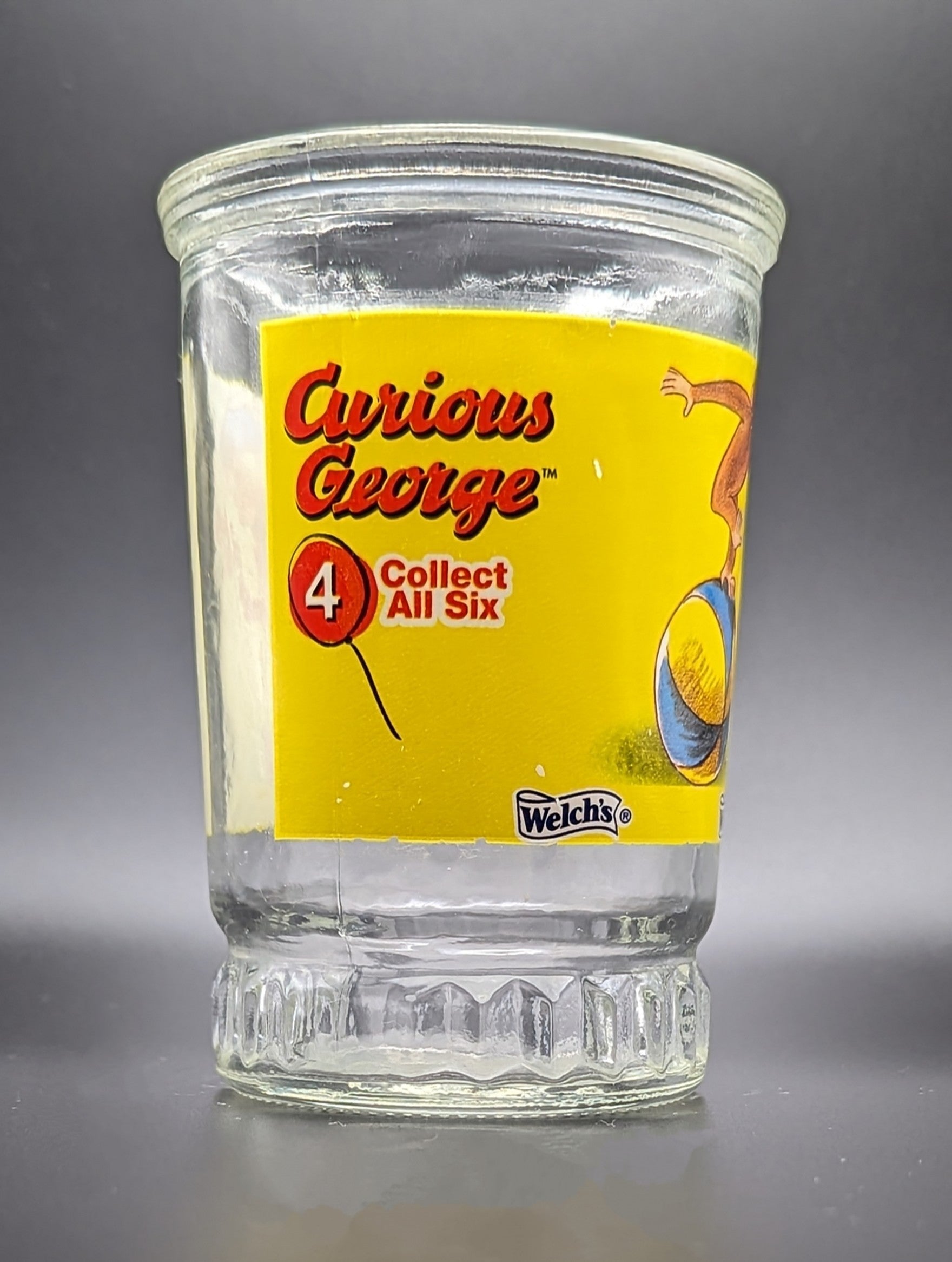 Curious George Welch's Juice Glass Jar #4 Balancing On Inflatable Stri ...