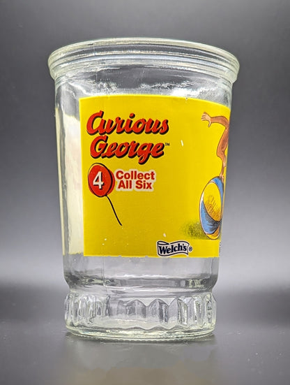 Curious George Welch's Juice Glass Jar #4 Balancing On Inflatable Striped Ball