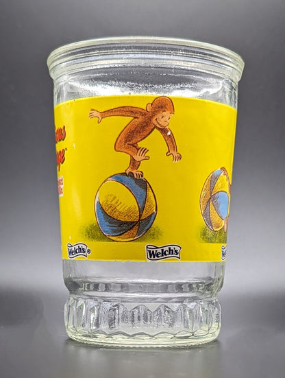 Curious George Welch's Juice Glass Jar #4 Balancing On Inflatable Striped Ball