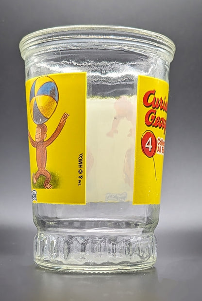 Curious George Welch's Juice Glass Jar #4 Balancing On Inflatable Striped Ball