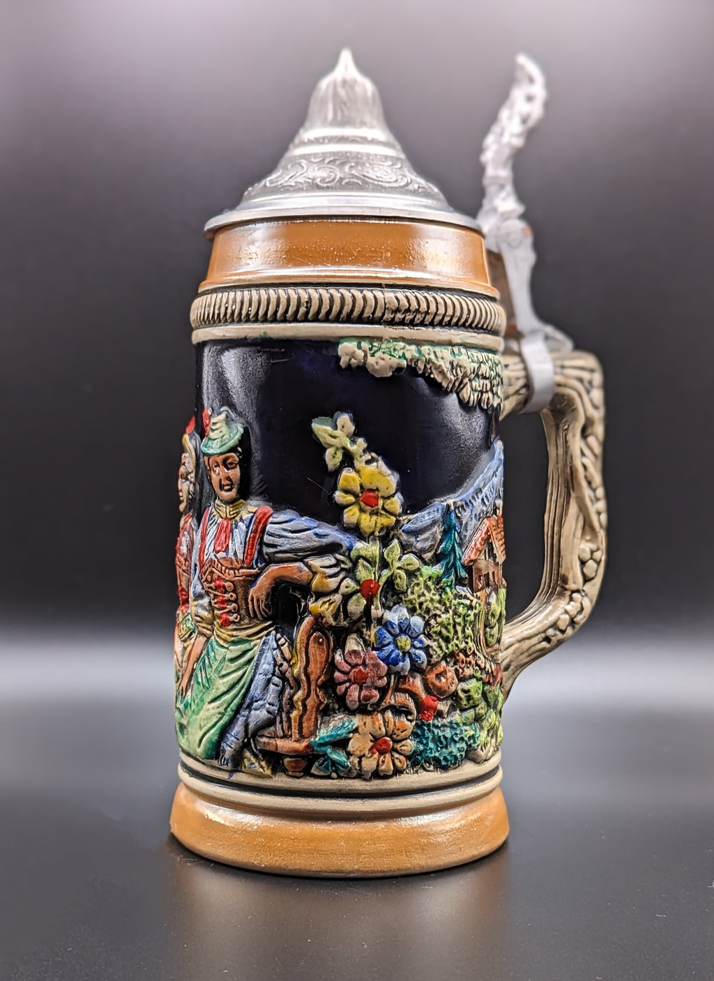 Vintage German Lidded Ceramic Beer Stein