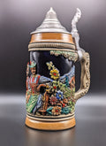 Vintage German Lidded Ceramic Beer Stein