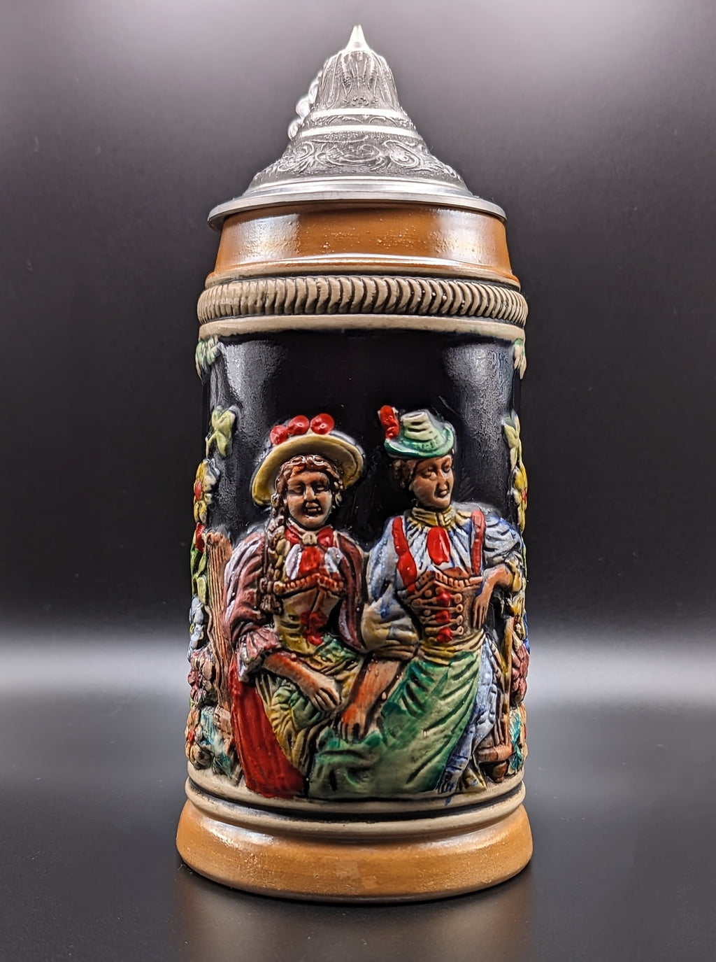 Vintage German Lidded Ceramic Beer Stein