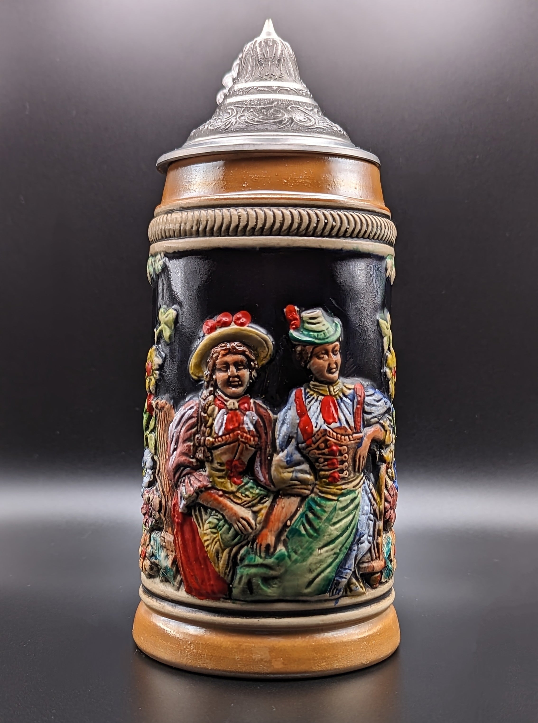 Vintage German Lidded Ceramic Beer Stein