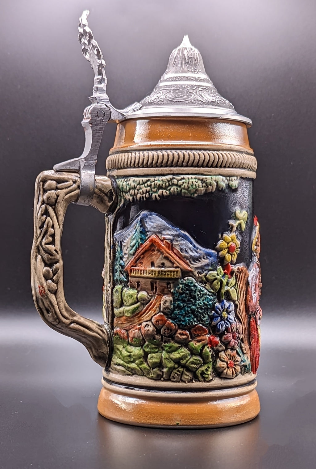 Vintage German Lidded Ceramic Beer Stein