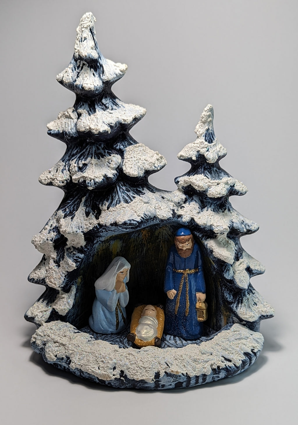 Vintage Ceramic Christmas Tree and Nativity Scene