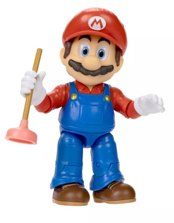 Nintendo The Super Mario Bros. Movie Mario Figure with Plunger Accessory
