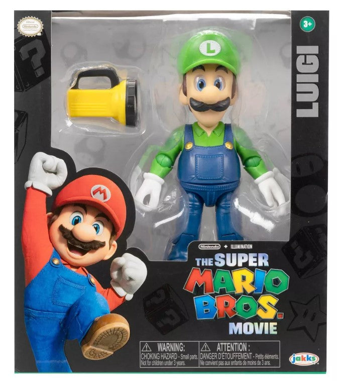 Nintendo The Super Mario Bros. Movie Luigi Figure with Flashlight Accessory