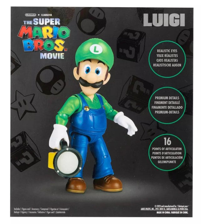 Nintendo The Super Mario Bros. Movie Luigi Figure with Flashlight Accessory