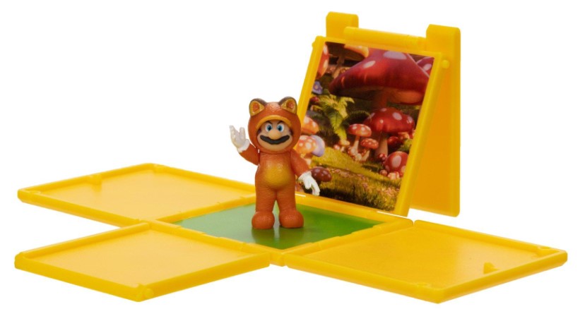 Nintendo Super Mario Bros 1.25-Inch Tanooki Mario Mini Figure With Question Block