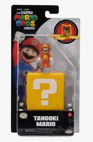 Nintendo Super Mario Bros 1.25-Inch Tanooki Mario Mini Figure With Question Block