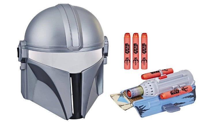 NERF Star Wars The Mandalorian Mask & Gauntlet, Star Wars NERF Blaster, Star Wars Mask