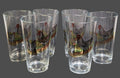 A Set of Six Glasses with Rooster & Hen